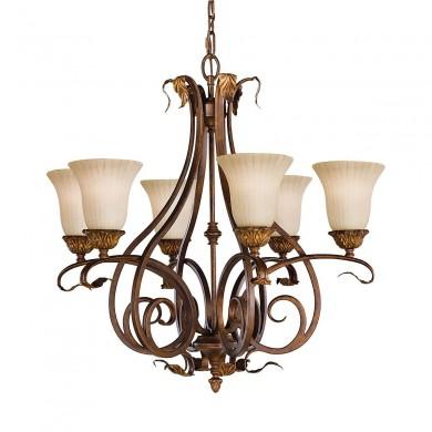 Lustre Sonoma Valley 6x60W Laiton Vieilli ELSTEAD LIGHTING FE SONOMAVALLEY6