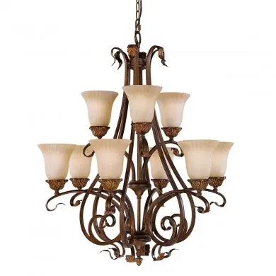 Lustre Sonoma Valley 9x60W Laiton Vieilli ELSTEAD LIGHTING FE SONOMAVALLEY9