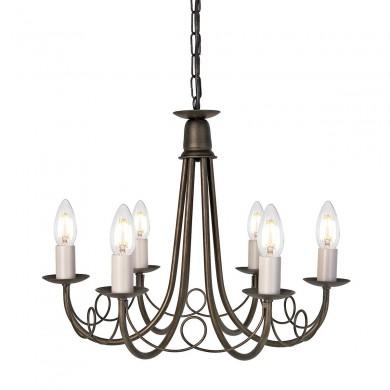 Lustre Minster 6x60W Or Noir ELSTEAD LIGHTING MN6 BLK GOLD