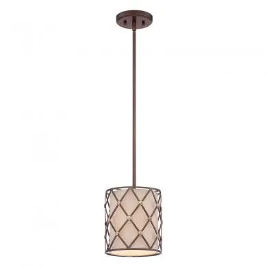Suspension Brown Lattice 1x100W Cuivre ELSTEAD LIGHTING QZ BROWN LATTICE P S