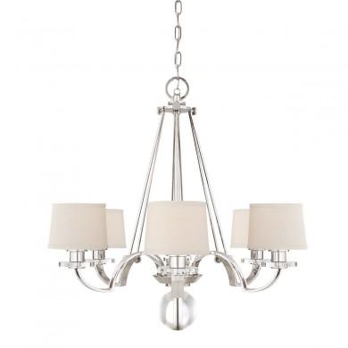 Lustre Abat-jour Sutton Place 6x60W Argent Impérial ELSTEAD LIGHTING QZ SUTTON PLACE6