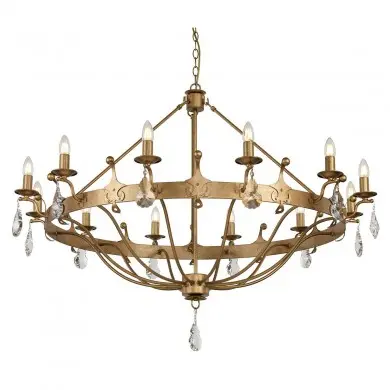 Lustre Windsor 12x60W Or Patiné ELS_windsor12gold WINDSOR12 GOLD Lustre Windsor 12x60W Or Patiné ELSTEAD LIGHTING WINDSOR12 GOLD