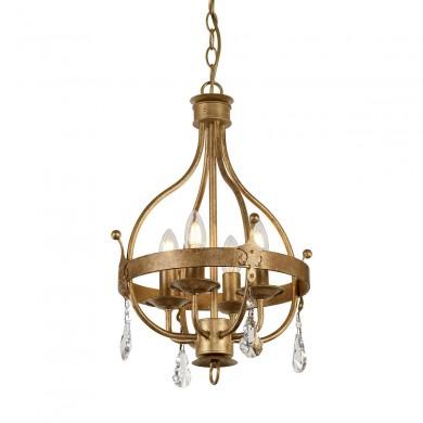 Suspension Windsor 4x60W Or Patiné ELSTEAD LIGHTING WINDSOR4 GOLD