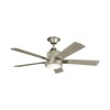 Ventilateur Plafond Colerne 132cm Nickel Brossé Noyer Blanc KICHLER KLF-COLERNE-52-BN