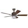 Ventilateur Plafond Lyndon Patio 132cm Bronze Vieilli Noyer Noyer Foncé KICHLER KLF-LYNDON-52-OZ