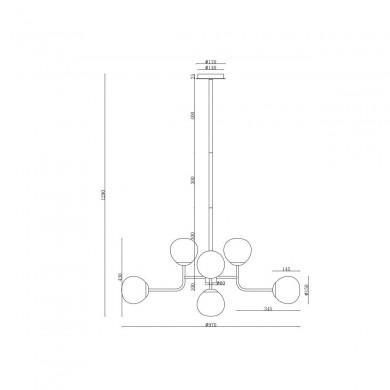 Lustre Erich Laiton 8x40W E14 MAYTONI MOD221-PL-08-G