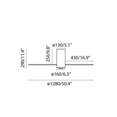 Ventilateur Plafond Mini Tube Fan LED 128cm Blanc transparent FARO 32039-9