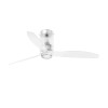 Ventilateur Plafond Mini Tube Fan LED 128cm Chrome brillant Transparent FARO 33393-9