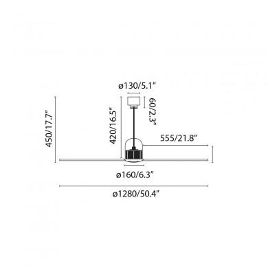 Ventilateur Plafond Deco Fan 128cm Or vieilli bois FARO 33398D