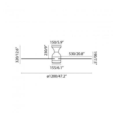 Ventilateur Plafonnier Fraser 118cm Blanc mat FARO 33756