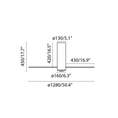 Ventilateur Plafond Tube Fan LED 128cm Noir bois FARO 32037-10