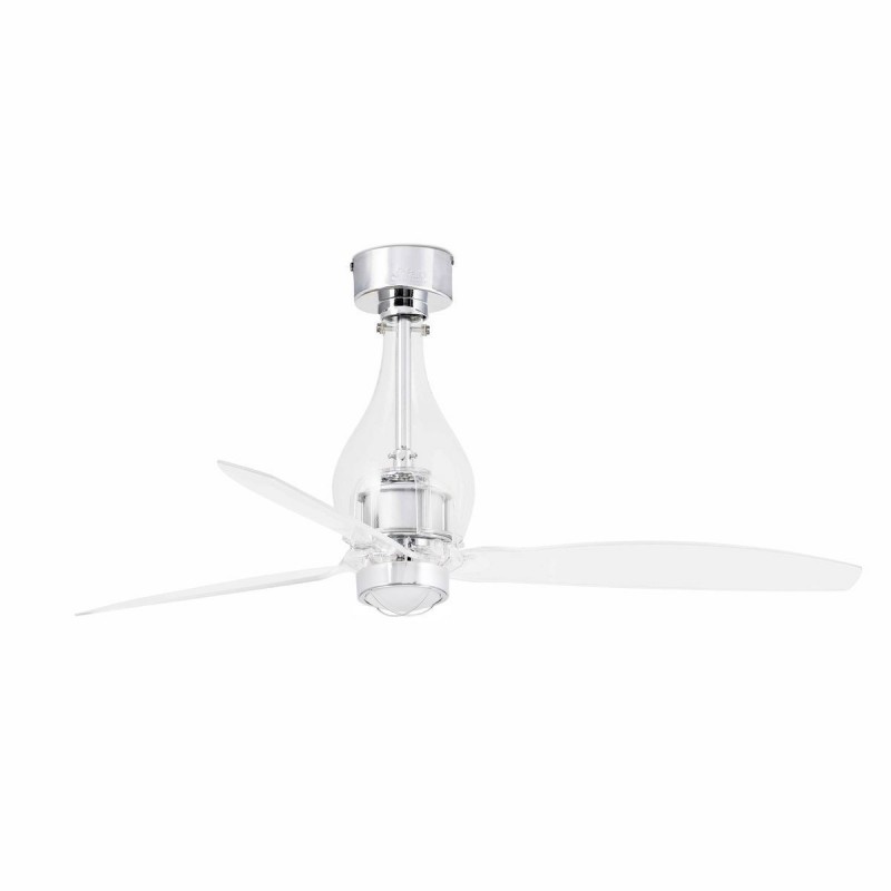 Ventilateur Plafond Mini Eterfan LED 128cm Chrome Transparent FAR_33382-9 33382-9 Ventilateur Plafond Mini Eterfan LED 128cm Chrome Transparent FARO 33382-9