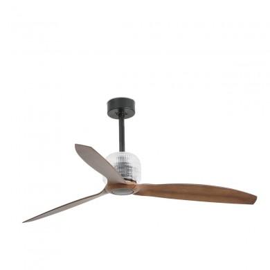 Ventilateur Plafond Deco Fan 128cm Noir mat bois FARO 33395D