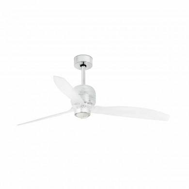 Ventilateur Plafond Deco Fan LED 128cm Chrome Transparent FARO 33394D-9