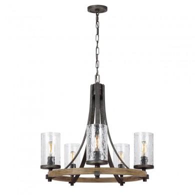 Lustre Angelo 5x60W E27 Chêne patiné Gris ELSTEAD LIGHTING QN-ANGELO5