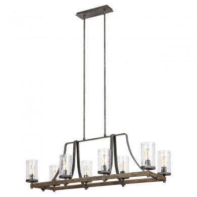 Lustre Angelo 8x60W E27 Chêne patiné Gris ELSTEAD LIGHTING QN-ANGELO8-ISLE