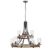 Lustre Angelo 9x60W E27 Chêne patiné Gris ELSTEAD LIGHTING QN-ANGELO9