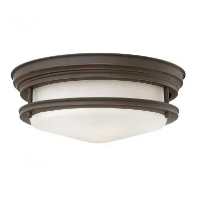 Plafonnier Salle de Bain Hadrian 2x40W E27 Bronze huilé Opale ELSTEAD LIGHTING QN-HADRIAN-FS-OZ-OPAL