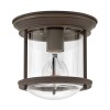 Plafonnier Salle de Bain Hadrian 1x60W E27 Bronze huilé ELSTEAD LIGHTING QN-HADRIAN-MINI-F-OZ-CLEAR