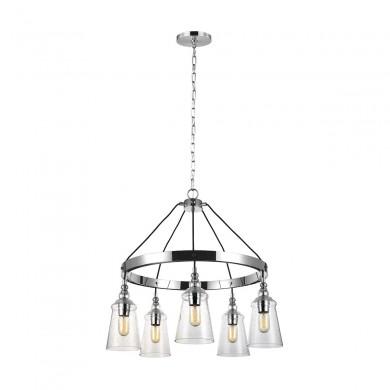 Suspension Loras 5x60W E27 Chromé ELSTEAD LIGHTING QN-LORAS5