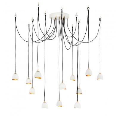 Suspension Araignée Nula 12x40W E14 Blanc Or ELSTEAD LIGHTING QN-NULA-12P