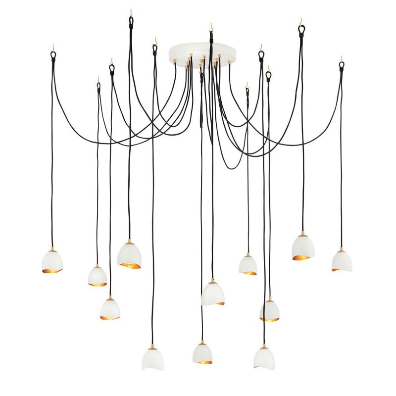 Suspension Araignée Nula 12x40W E14 Blanc Or ELSTEAD LIGHTING QN-NULA-12P