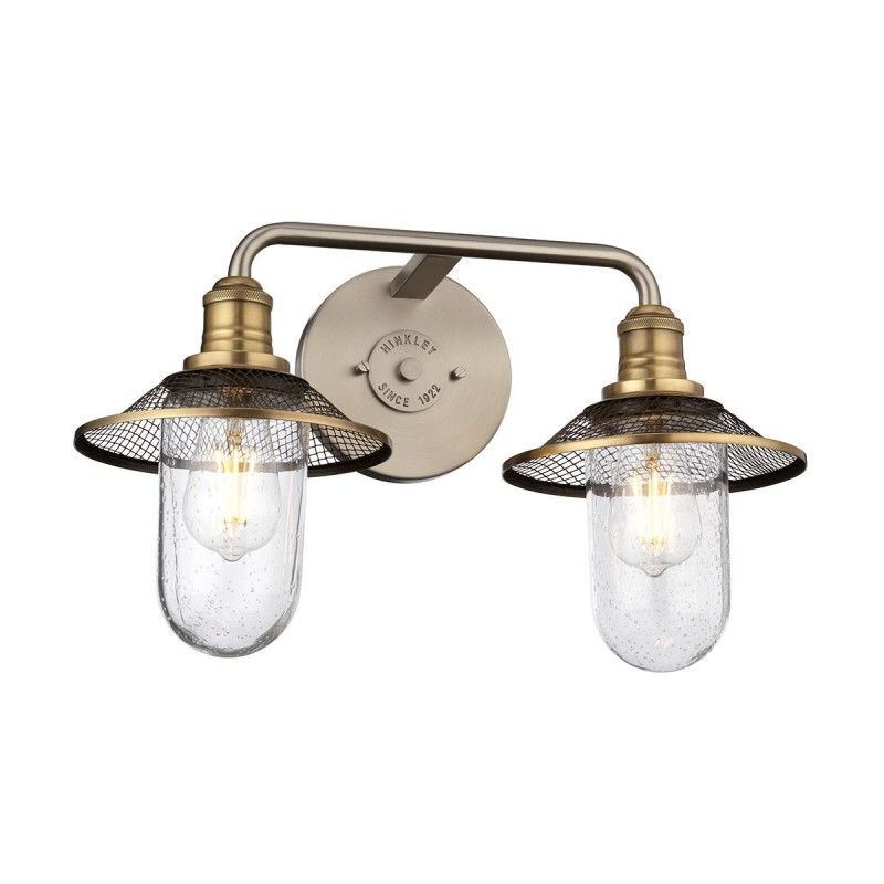 Applique Salle de Bain Rigby 2x40W E27 Nickel Antique Laiton ELSTEAD LIGHTING QN-RIGBY2-BATH-AN