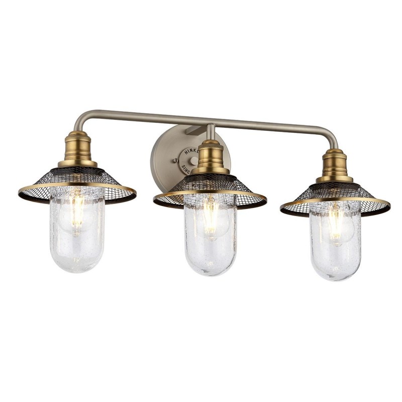 Applique Salle de Bain Rigby 3x40W E27 Nickel Antique Laiton ELSTEAD LIGHTING QN-RIGBY3-BATH-AN