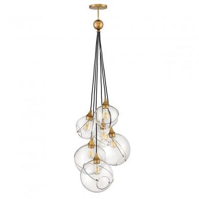 Suspension Boule Skye 6x60W E27 Laiton ELSTEAD LIGHTING QN-SKYE-6P