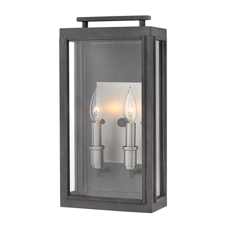 Applique Murale Exterieur Sutcliffe 2x60W E14 Zinc vieilli Nickel Antique ELSTEAD LIGHTING QN-SUTCLIFFE-M-AZ