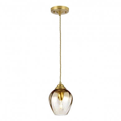 Suspension Tiber 1x60W E27 Laiton Brossé ELS_QN-TIBER-P-AMBER QN-TIBER-P-AMBER Suspension Tiber 1x60W E27 Laiton Brossé ELSTEAD LIGHTING QN-TIBER-P-AMBER