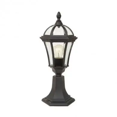 Borne eclairage exterieur Ledbury 1x100W Noir GARDEN ZONE gzhlb3