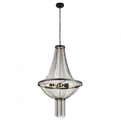 Lustre Montgolfière Baguette 5x60W E14 Noir Laiton SEARCHLIGHT 86353-5BK