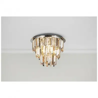 Plafonnier Clarissa 5x40W E14 Chrome Gris Fumé Ambre SEARCHLIGHT 1225-5CC