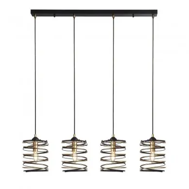 Suspension Spring 4x40W E14 Or Noir SEARCHLIGHT 85583-4BGO