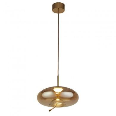 Suspension Lisbon 6W LED Laiton Verre Ambre L310 SEARCHLIGHT 75131-1AM
