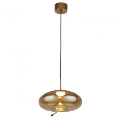 Suspension Lisbon 6W LED Laiton Verre Ambre L310 SEARCHLIGHT 75131-1AM
