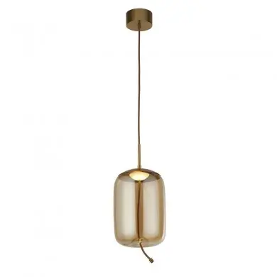 Suspension Lisbon 6W LED Laiton Verre Ambre L180 SEARCHLIGHT 75132-1AM