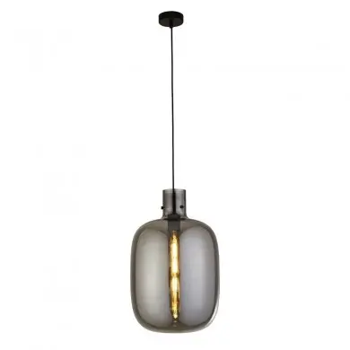 Suspension Barrel 1x60W E27 Verre Noir Fumé SEARCHLIGHT 68361SM