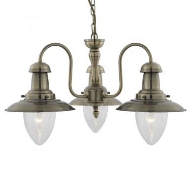 Suspension Fisherman 3x60W E27 Laiton SC_5333-3AB 5333-3AB Suspension Fisherman 3x60W E27 Laiton SEARCHLIGHT 5333-3AB