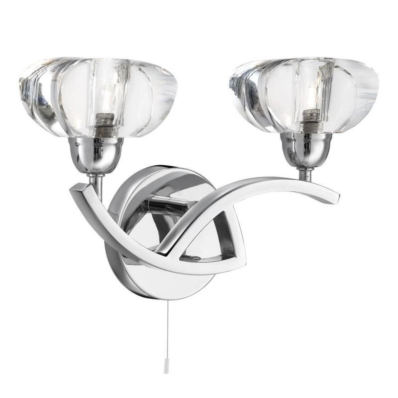 Applique Interrupteur Sculptured Ice Ii 2x7W G9 Chrome SEARCHLIGHT 8086-2CC