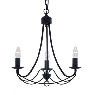 Lustre Baroque Maypole 3x10W E14 Noir SEARCHLIGHT 6343-3BK