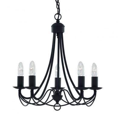 Lustre Baroque Maypole 5x40W E14 Noir SEARCHLIGHT 6345-5BK