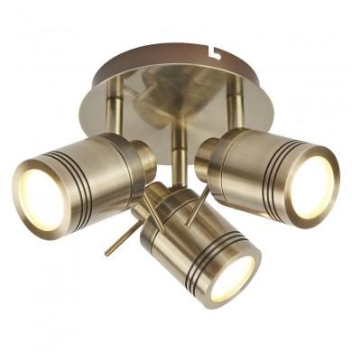 Plafonnier Salle de Bain Spot 3x5W GU10 Laiton SEARCHLIGHT 6603AB