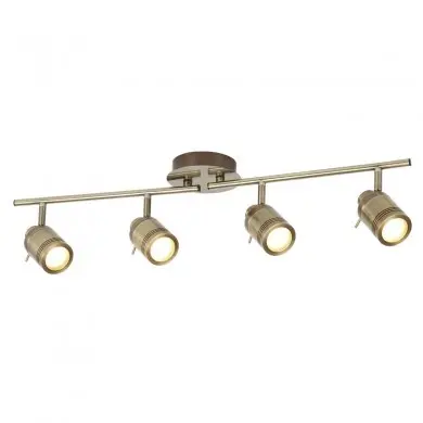 Plafonnier Salle de Bain Spot 4x5W GU10 Laiton SEARCHLIGHT 6604AB