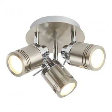 Plafonnier Salle de Bain Spot 3x5W GU10 Chrome Argent SEARCHLIGHT 6603SS