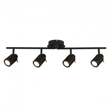 Plafonnier Salle de Bain Spot 4x5W GU10 Noir Mat SEARCHLIGHT 6604BK