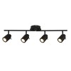 Plafonnier Salle de Bain Spot 4x5W GU10 Noir Mat SEARCHLIGHT 6604BK