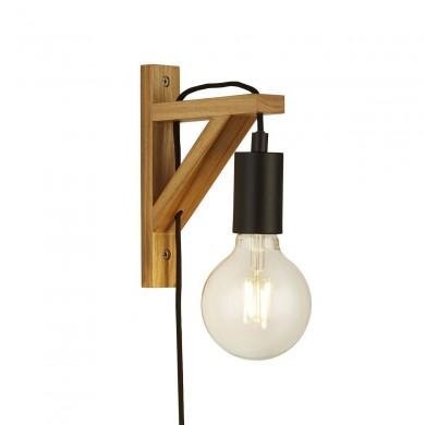 Applique Murale Woody 1x10W E27 Bois Naturel Noir SC_95042BR 95042BR Applique Murale Woody 1x10W E27 Bois Naturel Noir SEARCHLIGHT 95042BR