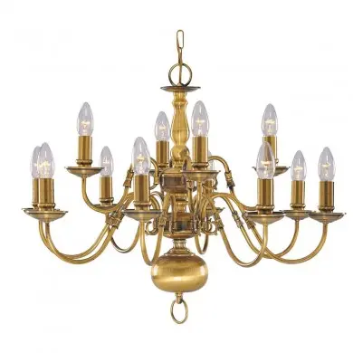 Lustre Flemish 12x60W E14 Laiton SEARCHLIGHT 1019-12AB